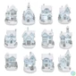 Kép 1/3 - KDC 02 téli LED-es házikó, fehér, 12 féle forma, polyresin, beltéri, 1 db