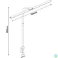 Kép 3/3 - Asztali LED lámpa, duplafejű, 18W, AVIDE, fekete