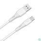 Kép 1/4 - AVAX CB3301 18W USB-A – USB-C gyorstöltő szilikon kábel, 1.5 m, fehér