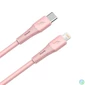 Kép 1/4 - AVAX CB3312 27W USB-C – Lightning gyorstöltő szilikon kábel, 1.5 m, rózsaszín