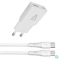 Kép 1/4 - AVAX CH6413 30W GaN töltő és 60W USB-C szilikon kábel csomag, fehér