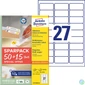 Kép 1/6 - Avery L4737REV-65 63,5x29,6 mm visszaszedhető univerzális 50+15 lap 1755 db-os etikett