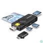 Kép 1/8 - Axagon CRE-SMP2A USB Smart card & SD/microSD/SIM card PocketReader összecsukható okos kártyaolvasó