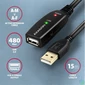 Kép 5/8 - Axagon ADR-215 15m USB 2.0 A apa - anya aktív repeater kábel