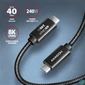 Kép 2/10 - Axagon BUCM4X-CM10AB NewGEN+ 1m USB-C <> USB-C 4 Gen 3x2 / 240W kábel