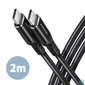 Kép 1/5 - Axagon BUCM2-CM20AB 2m USB C fekete adat- és töltőkábel