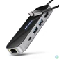 Kép 1/6 - Axagon HMC-6GLN USB-C 5Gbps GLASS 6in1 hub