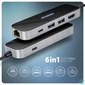 Kép 2/6 - Axagon HMC-6GLN USB-C 5Gbps GLASS 6in1 hub