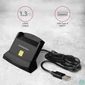 Kép 1/2 - Axagon CRE-SM2 USB 2.0 Smart / ID / SD / MicroSD / SIM kártyaolvasó