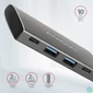 Kép 2/5 - Axagon HMC-4G2 4 portos USB3.2. Gen 2 ezüstfekete HUB