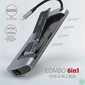 Kép 3/8 - Axagon HMC-6M2 SUPERSPEED USB-C COMBO ezüstfekete  6IN1 HUB