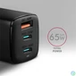 Kép 6/7 - Axagon ACU-DPQ65 GaN USB-A + 2xUSB-C PD3.0/QC4+/PPS/Apple 65W hálózati töltő