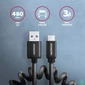 Kép 2/2 - Axagon BUCM-AM10TB Twister USB-C 2.0 - USB-A 0,6 m fekete csavart kábel
