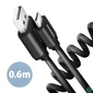 Kép 1/2 - Axagon BUCM-AM10TB Twister USB-C 2.0 - USB-A 0,6 m fekete csavart kábel
