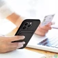 Kép 2/5 - Haffner PT-6841 Apple iPhone 15 Card Case fekete szilikon hátlap kártyatartóval