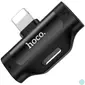 Kép 5/7 - Hoco HOC0299 Lightning+Lightning LS31 2in1 Dual Lightning Converter - fekete audió adapter