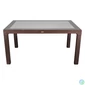 Kép 1/3 - IRIS GF-220BR ECO barna műanyag kerti asztal rattan üveglappal 90x150cm