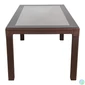 Kép 2/3 - IRIS GF-220BR ECO barna műanyag kerti asztal rattan üveglappal 90x150cm