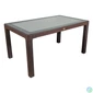 Kép 3/3 - IRIS GF-220BR ECO barna műanyag kerti asztal rattan üveglappal 90x150cm