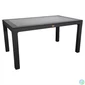 Kép 2/3 - IRIS GF-220A ECO antracit műanyag kerti asztal rattan üveglappal 90x150cm