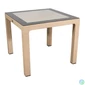 Kép 3/3 - IRIS GF-820C ORIGINAL CAPPUCCINO műanyag kerti asztal rattan üveglappal 90x90cm
