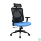 Kép 2/5 - IRISOffice Eclipse kék/fekete ergonómikus, szövet-hálós irodai forgószék fej és háttámasszal
