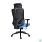 Kép 4/5 - IRISOffice Eclipse kék/fekete ergonómikus, szövet-hálós irodai forgószék fej és háttámasszal