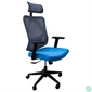 Kép 1/4 - IRISOffice Eclipse kék/szürke ergonómikus, szövet-hálós irodai forgószék fej és háttámasszal