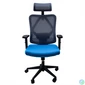 Kép 2/4 - IRISOffice Eclipse kék/szürke ergonómikus, szövet-hálós irodai forgószék fej és háttámasszal