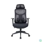 Kép 1/5 - IRISOffice Mirage fekete ergonómikus, szövet-hálós irodai forgószék fej és háttámasszal