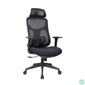 Kép 2/5 - IRISOffice Mirage fekete ergonómikus, szövet-hálós irodai forgószék fej és háttámasszal