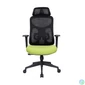 Kép 1/5 - IRISOffice Mirage zöld/fekete ergonómikus,  szövet-hálós irodai forgószék fej és háttámasszal