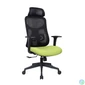 Kép 2/5 - IRISOffice Mirage zöld/fekete ergonómikus,  szövet-hálós irodai forgószék fej és háttámasszal