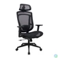 Kép 2/5 - IRISOffice Nimbus fekete ergonómikus, szövet-hálós irodai forgószék fej és háttámasszal
