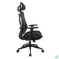 Kép 3/5 - IRISOffice Nimbus fekete ergonómikus, szövet-hálós irodai forgószék fej és háttámasszal