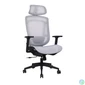 Kép 2/4 - IRISOffice Nimbus szürke ergonómikus, szövet-hálós irodai forgószék fej és háttámasszal