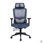 Kép 1/5 - IRISOffice Helix kék ergonómikus, szövet-hálós irodai forgószék fej és háttámasszal
