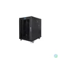 Kép 1/5 - Lanberg FF01-6815-12BL 19" 15U SZÉL:600mm MÉLY:800mm MAG:898mm lapraszerelt LCD üvegajtós fekete rack szekrény