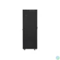 Kép 1/5 - Lanberg FF01-8842-12BL 19" 42U SZÉL:800mm MÉLY:800mm MAG:2097mm LCD lapraszerelt üvegajtós fekete rack szekrény