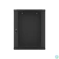 Kép 2/15 - Lanberg WF01-6415-10B 19" 15U SZÉL:600mm MÉLY:450mm MAG:774mm lapraszerelt üvegajtós fekete fali rack szekrény