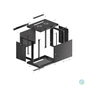 Kép 9/15 - Lanberg WF01-6409-00B 19" 9U SZÉL:600mm MÉLY:450mm MAG:512mm lapraszerelt fémajtós fekete fali rack szekrény