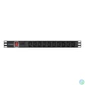 Kép 3/4 - Lanberg PDU-10I-0200-IEC-BK 2m vezetékkel 19"/1U 10xC13 aljzat C14 csatlakozóvéggel fekete elosztósor kapcsolóval