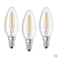 Kép 2/3 - Osram Base átlátszó üveg búra/4W/470lm/2700K/E14/dobozos LED gyertya izzó 3 db