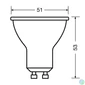 Kép 1/7 - Osram Value PAR16 műanyag ház/6,9W/575lm/4000K/GU10/230V/36fok/83lm/W LED spot izzó