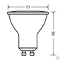 Kép 2/4 - Osram Value PAR16 műanyag ház/5W/350lm/4000K/GU10/230V/120fok/70lm/W LED spot izzó