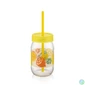 Kép 2/4 - IRIS C-00162 Spring üvegpohár szívószállal 380ml, piros, zöld vagy sárga színű