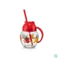 Kép 1/3 - IRIS C-00373 Cute üvegbögre szívószállal 370ml, piros, zöld vagy sárga színű