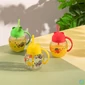 Kép 2/3 - IRIS C-00373 Cute üvegbögre szívószállal 370ml, piros, zöld vagy sárga színű