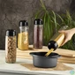 Kép 2/2 - IRIS C-00442 Round Polygon üveg tároló 1.600ml, fekete vagy elfántcsont színű