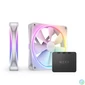 Kép 1/5 - NZXT 2xF140 RGB DUO fehér ventilátor & RGB vezérlő